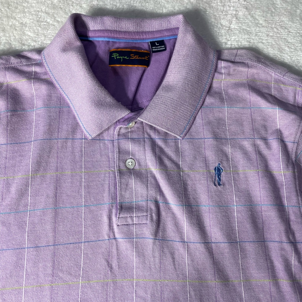 Payne Stewart  Purple Men's Golf Shirt Size L
